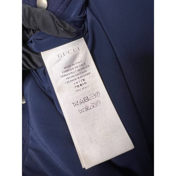 NWT! Gucci Horsebit Pleated Skirt Navy Silk-Wool, Size 46 - Picture 7 of 7